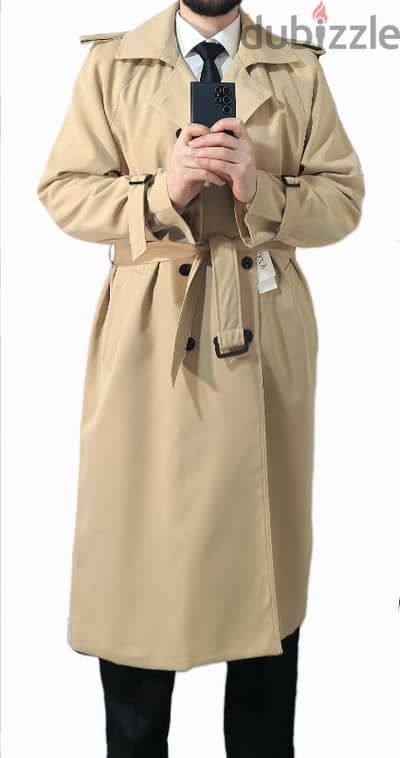 بالطو إيطالي التصميم ترنش trench coat جديد بالتيكيت