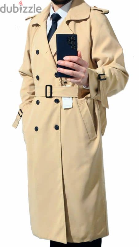 بالطو إيطالي التصميم ترنش trench coat جديد بالتيكيت 3