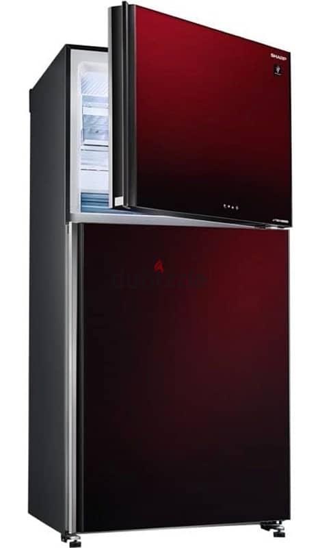 sharp fridge ثلاجه شارب 480 لتر 2 باب زجاح اسود : GV63G-BK 1