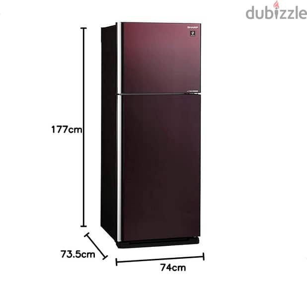 sharp fridge ثلاجه شارب 480 لتر 2 باب زجاح اسود : GV63G-BK 3