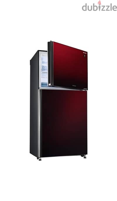 sharp fridge ثلاجه شارب 480 لتر 2 باب زجاح اسود : GV63G-BK