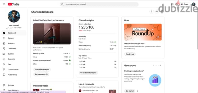 قناة يوتيوب مليون مشترك مفعلة الدخل youtube