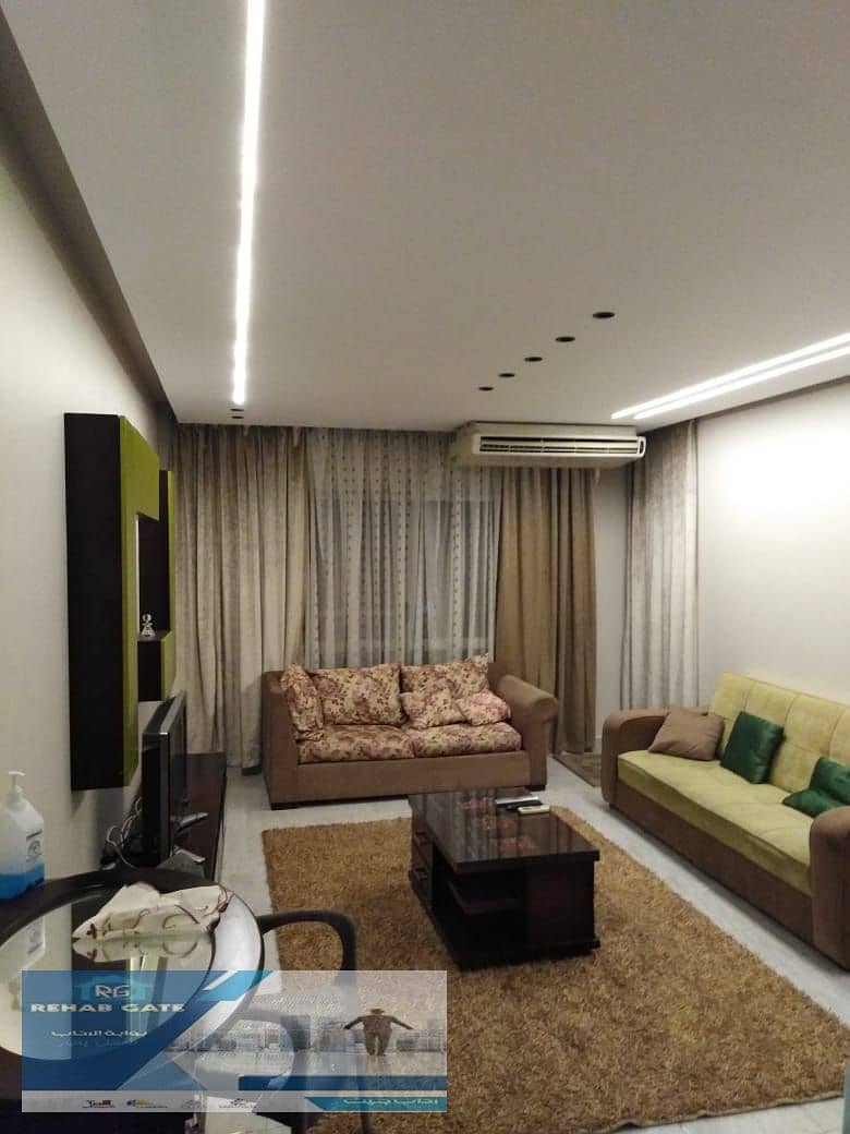 Furnished apartment for rent in Al-Rehab City 2, next to Avenue Mall and the Eastern Market, area of ​​​​131 meters 0