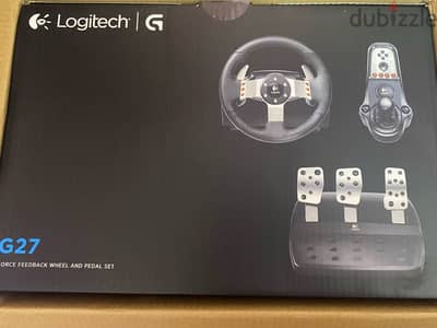 عجلة قيادة Logitech G27 جديدة تمامًا بالكرتونة