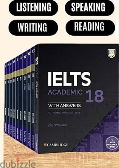 مكتبة كتب IELTS الأصلية + ملفات صوتية | التحضير الكامل بسهولة وسرعة!