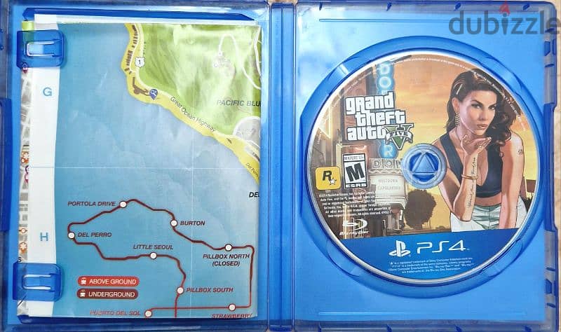 Grand theft auto v (GTA V) PS4 Used معاها الخريطة 4