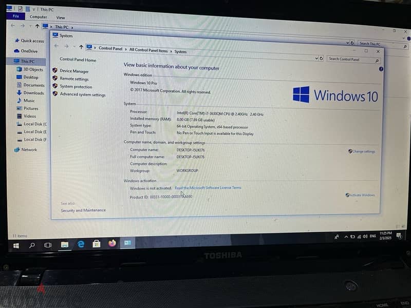 toshiba satellite s855-s5381 2