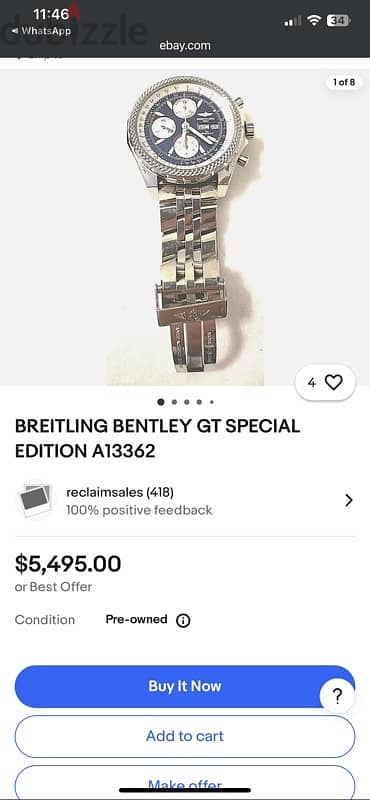 Original Breitling Bentley GT A13362 Watch 12