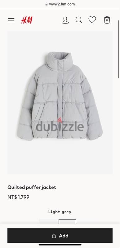 H&M puffer jacket for sale