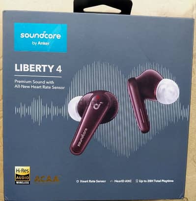 سماعة Soundcore Liberty 4 لون دم غزال مميز كسر زيرو بكامل مشتملاتها