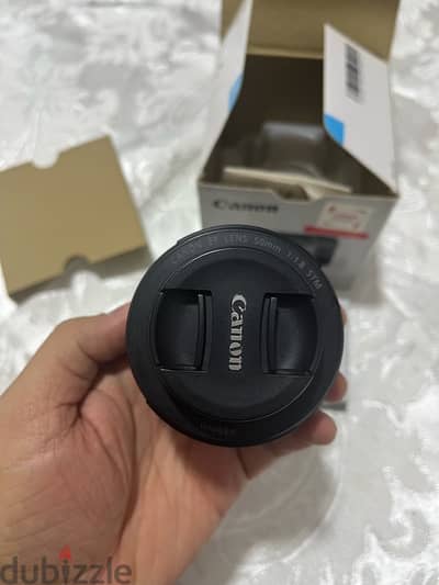 عدسة كانون EF 50mm f/1.8 STM بحالة  جديده