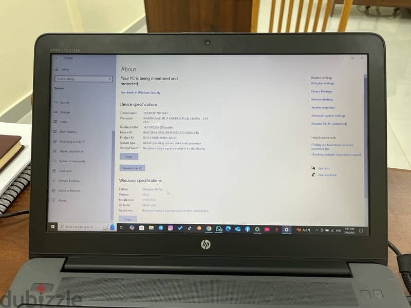 لاب توب hp مستعمل استخدام خفيف به سعتين تخزين 225ssd_512hd 0