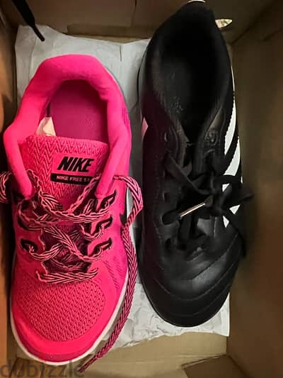 adidas football shoes size 33 & nike running shoes size 33.5