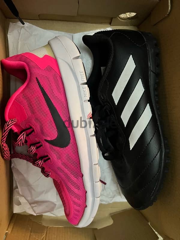 adidas football shoes size 33 & nike running shoes size 33.5 3