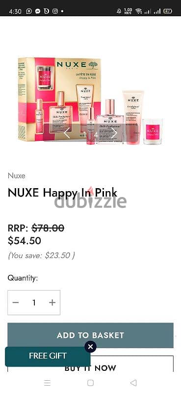 NUXE original gift set from france 5