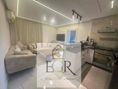 Available *studio* ground in furnished Garden #Al-Rehab   Area 55m + Garden 60m   First residence   1 rooms  1 Reception  1 bathroom  A fety   Special finishing   01032988689