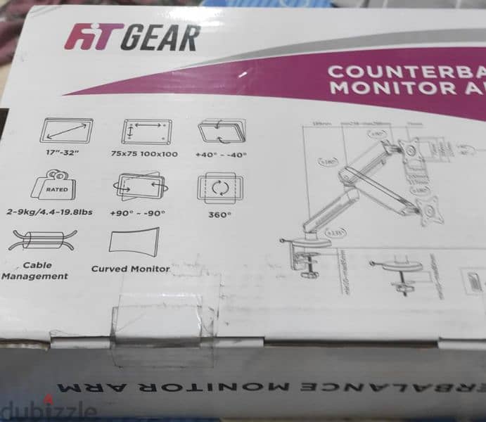 حامل شاشة Fit Gear مع إضاءة مدمجة RGB بتحكم عن بعدMonitor arm desk mot 0