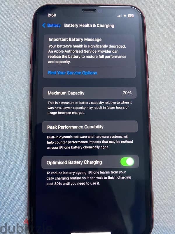 ايفون 11 مساحه 64 بطاريه 70 3