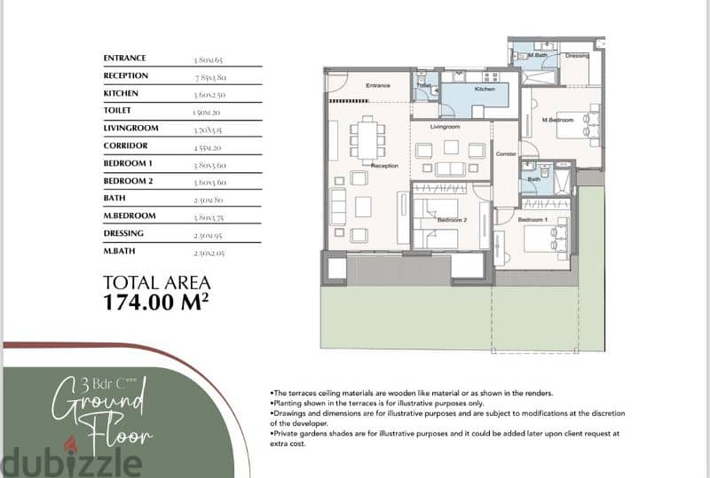 شقة أرضي بحديقه متمييزه للبيع في  Oak Residence غرب الجولف 0