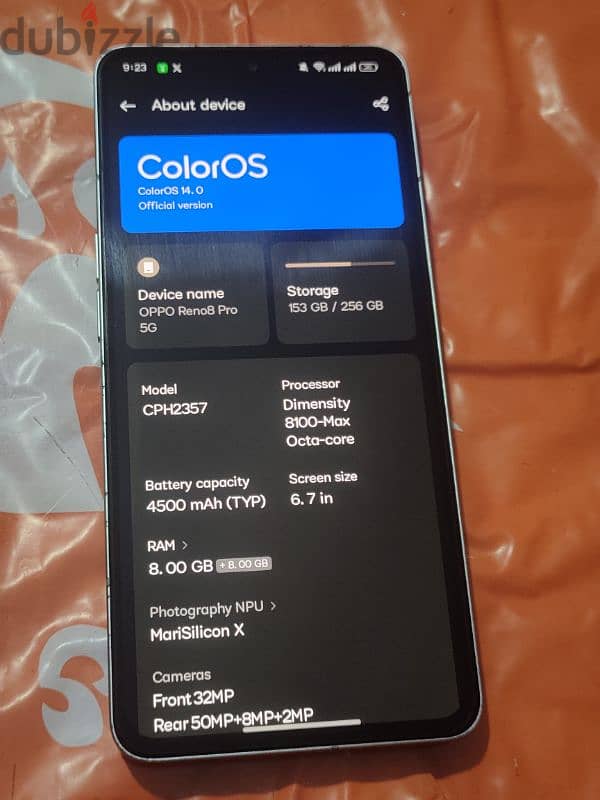 Oppo reno 8 pro 5g للبيع 1