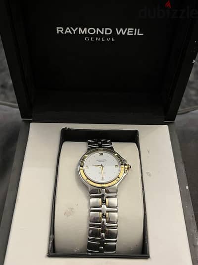 ساعه raymond weil جينيف سويسري اصلي كوارتز parsifal شمبر دهب عيار ١٨