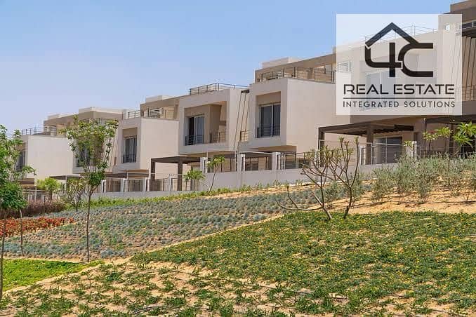 Town house corner on best view landscape in compound palm hills new cairo with lowest price available in market 0