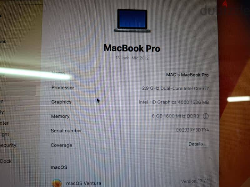 Apple MacBook pro 2012 13" in a good condition 3