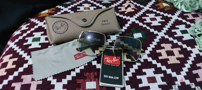 نظارة ريبان اصلية Ray. Ban Square RB 1971 شمس حريمى لون بنى 1