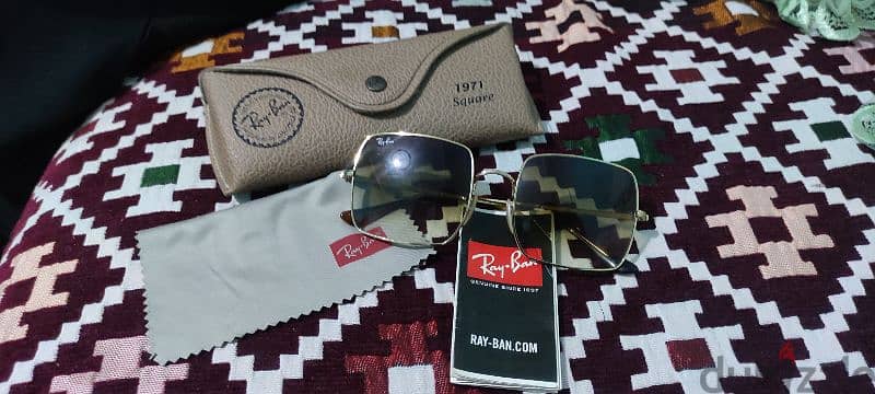 نظارة ريبان اصلية Ray. Ban Square RB 1971 شمس حريمى لون بنى 2