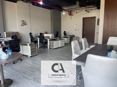 Administrative office for rent, 96 sqm, very large, in CFC - finished with air conditioners - Fifth Settlement