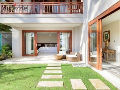 With garden + private pool, a villa ready for viewing and immediate delivery for sale in Zayed, Montania Compound, with only 10% down payment, a great