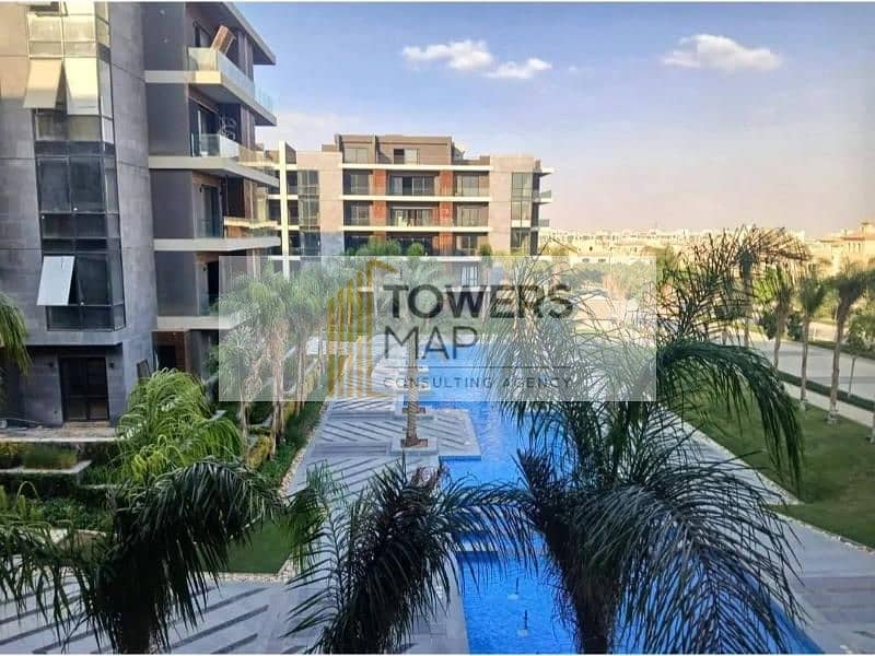 ground floor view on water features pool, Ready to move in patio oro new cairo NEAR Mivida Hyde Park Qatari Diar Sodic Villette lake view FIFTH Square 0