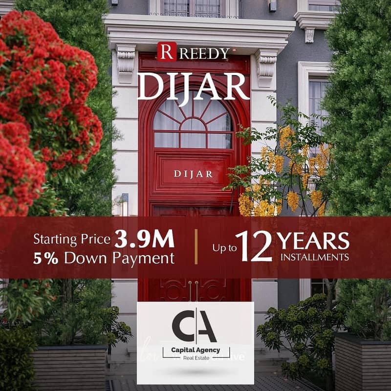 With only 5% down payment book at Lunch Azzar in the 6th Settlement in Dijar Compound and installments up to 12 years. 0