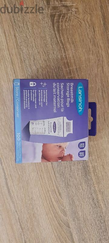 Sealed Lansinoh 100 breastmilk storage bags 180ml each