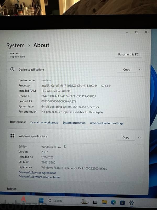 laptop dell core i7 16g ram 6