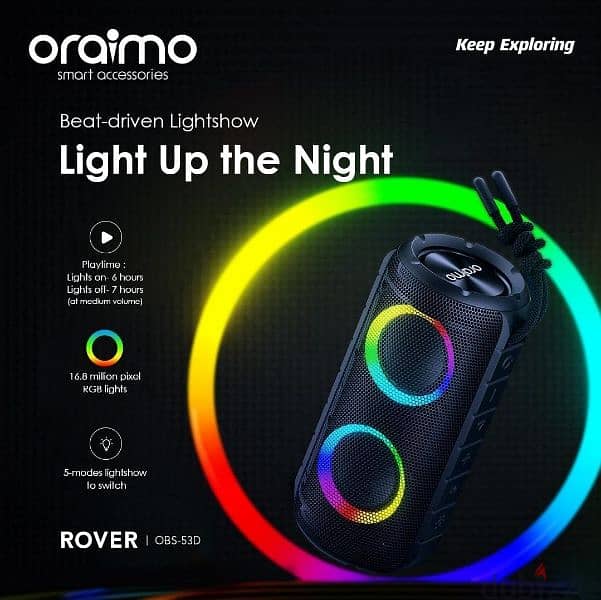 Oraimo Rover 12W Bluetooth portable Speaker 3