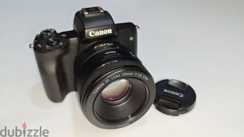 Canon M50 Mark 1 +Canon Lens 50mm + Viltrox Mount EF - M + أكسسوارات 3