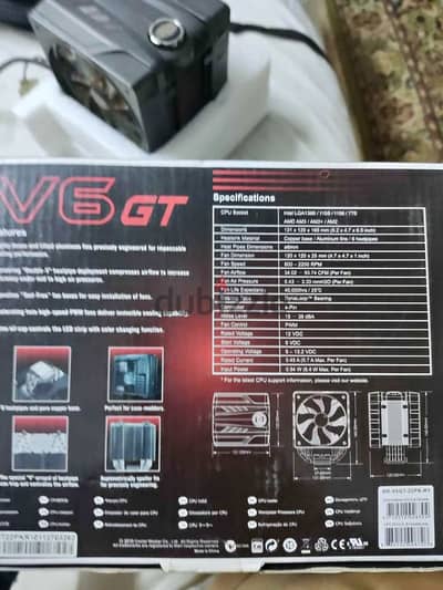 cooler master v6 gt - 6 heat pipes 2 fans مبرد هوائى كولر ماستر