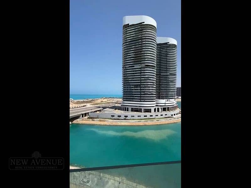 Sea and lake view Apartment in Alamein towers, bua 171m, 3 bedrooms, 3 bathrooms, Delivered, Floor 6 0