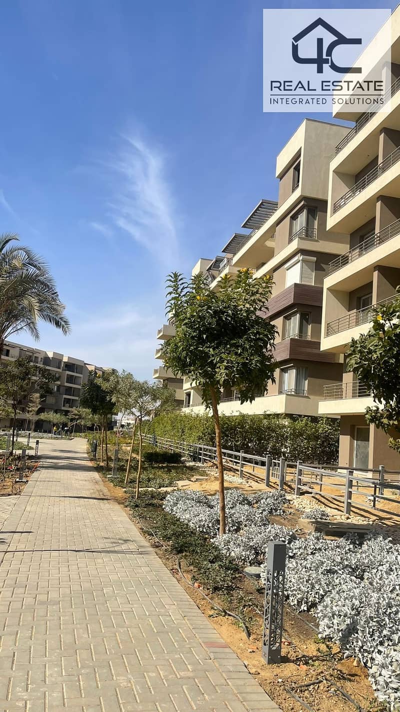 apartment  with   garden  for sale 65m    in  palm  hills  5th  Settlement   Ready to move  fully  finished  with  installment   under  price  market 0