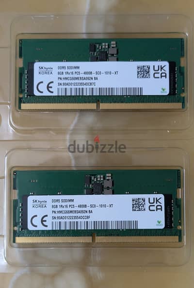 2x8GB DDR5 RAM SODIMM 4800 SK hynix