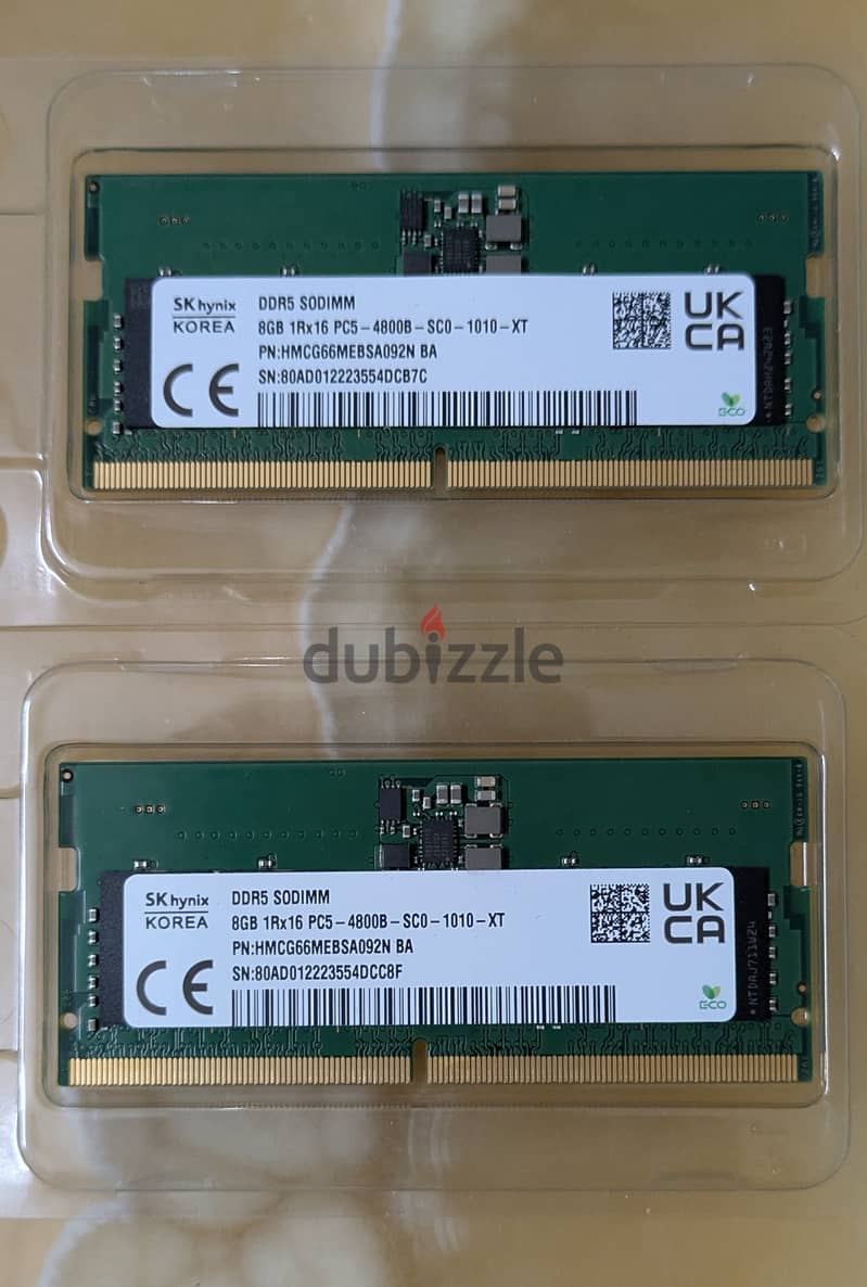 2x8GB DDR5 RAM SODIMM 4800 SK hynix 0