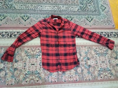 New Flannel Shirt قميص كارو جديد احمر واسود