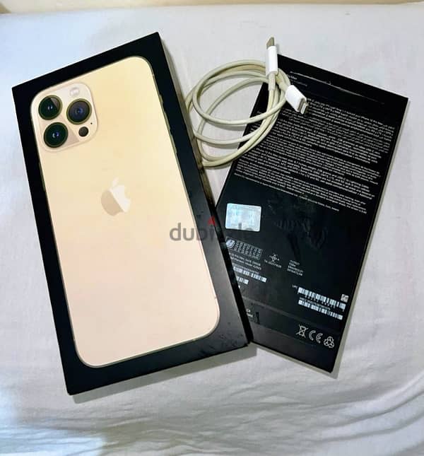 iPhone 13 Pro Max 256GB Gold 86% Box & Cable Waterproof 7