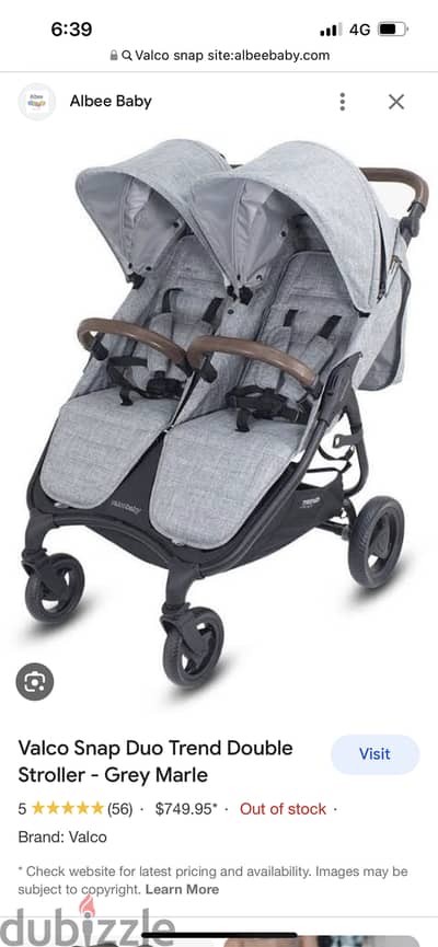 Light Weight Double Stroller used like New