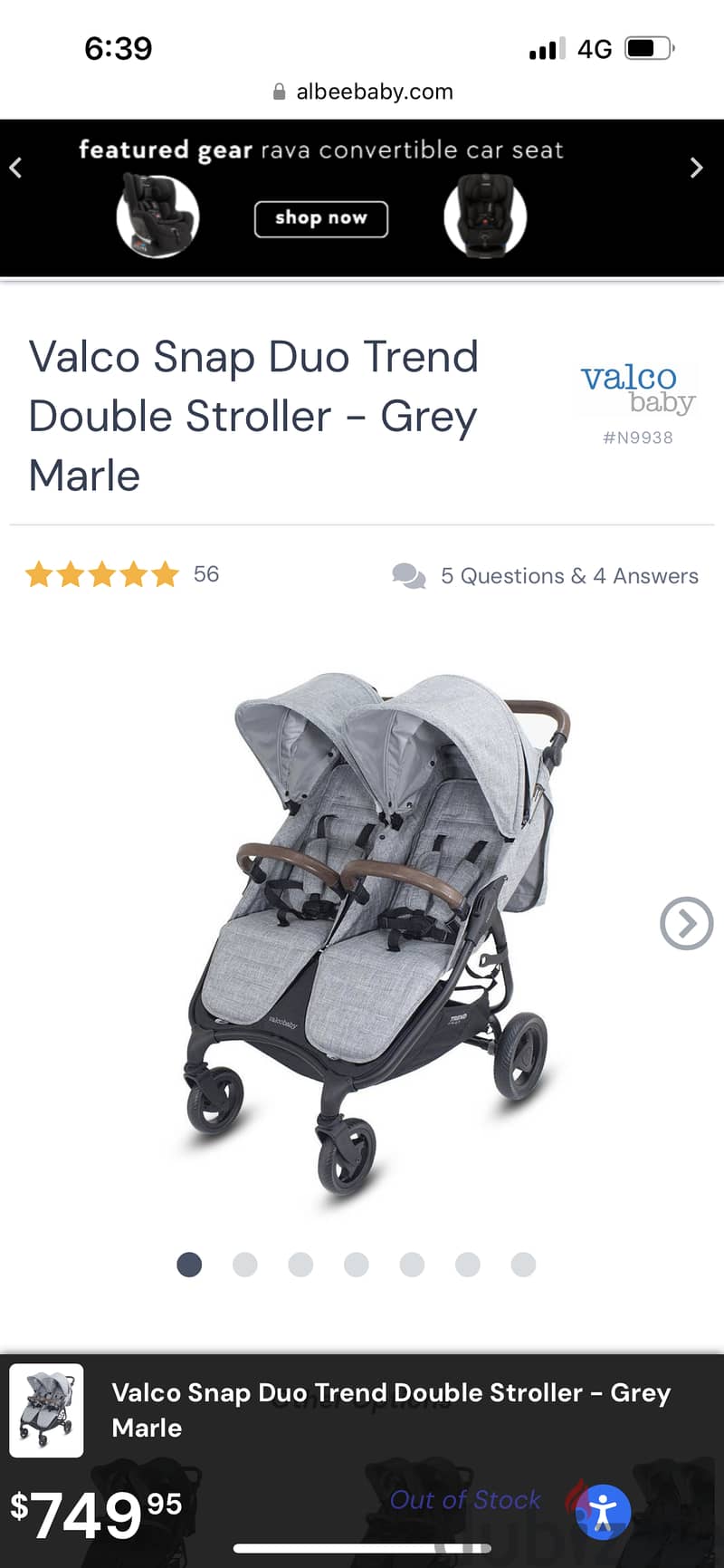 Light Weight Double Stroller used like New 1