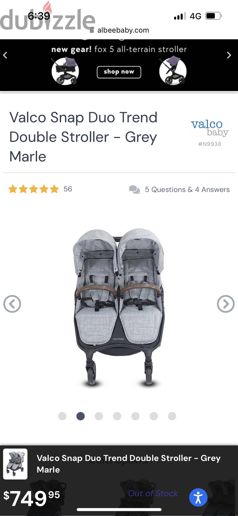 Light Weight Double Stroller used like New 2