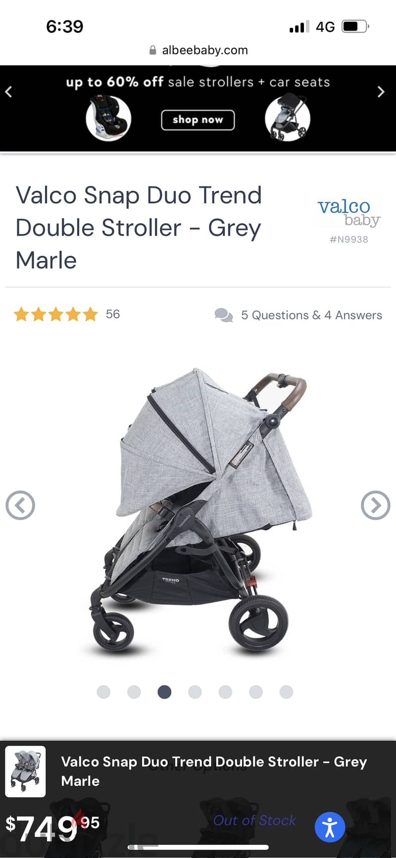 Light Weight Double Stroller used like New 3