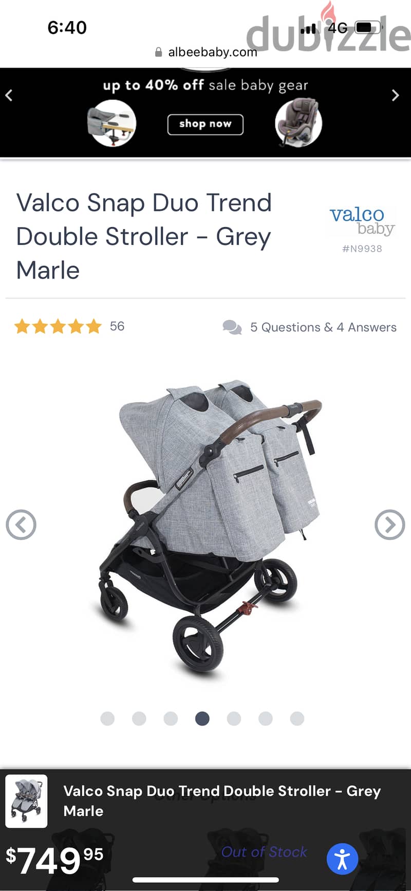 Light Weight Double Stroller used like New 4