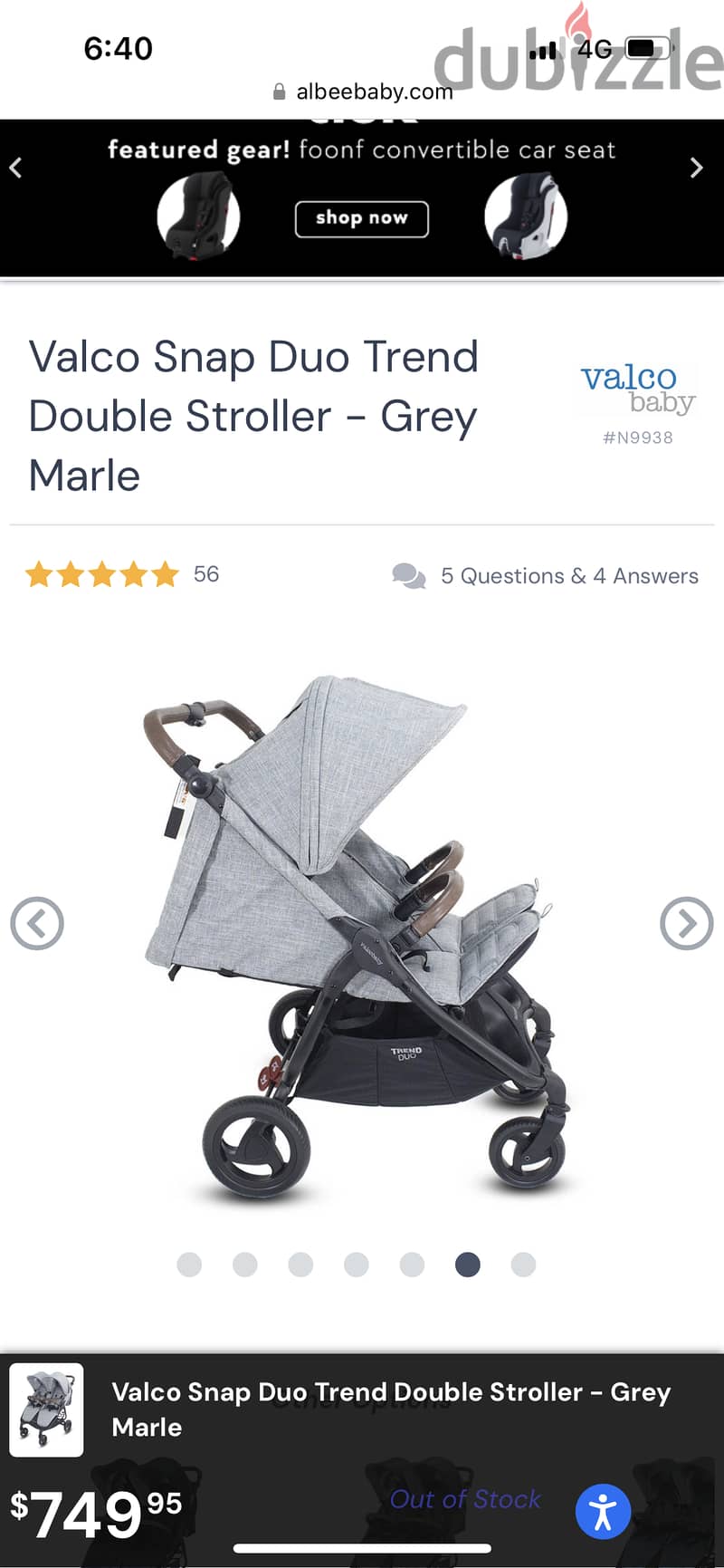 Light Weight Double Stroller used like New 6